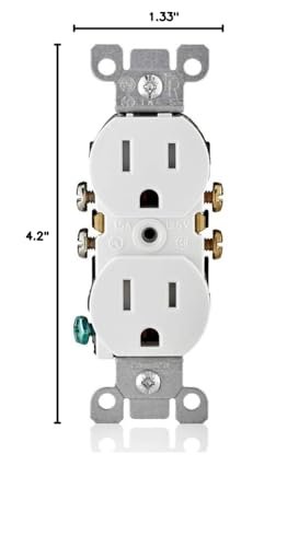 Leviton T5320-WMP 15 Amp 125V Tamper Resistant Duplex Receptacle , White, 10 Count (Pack of 1) - Image 5