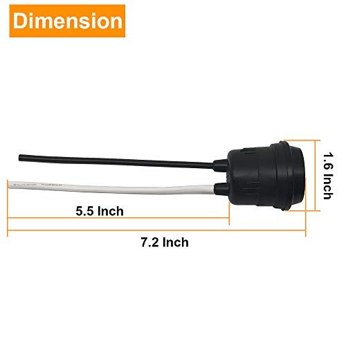 New orange heart Waterproof Lamp Socket, 6 Pack Black Pigtail Lamp Holder Socket, E26/E27 Fully Sealed Rainproof Light Sockets, 250V-660W - Image 4