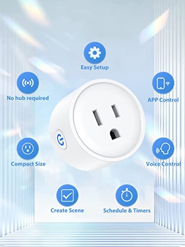 EIGHTREE Smart Plug, Smart Plugs That Work with Alexa and Google Home, Compatible with SmartThings, Smart Outlet with WiFi Remote Control and Timer Function, 2.4GHz Wi-Fi Only, 4 Packs - Image 2