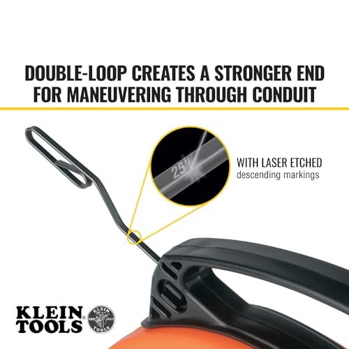 Klein Tools 56331 50-Foot Electrical Fish Tape, Steel Wire Puller with Double Loop Tip, Optimized Housing and Handle, 1/8-Inch - Image 4