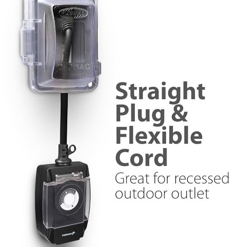 Fosmon Outdoor Light Timer Outlet Waterproof, 24 Hour Plug in Mechanical Pool Pump Timer Weatherproof, 3-Prong, Grounded, Heavy Duty, 15A 1/2HP - Image 2