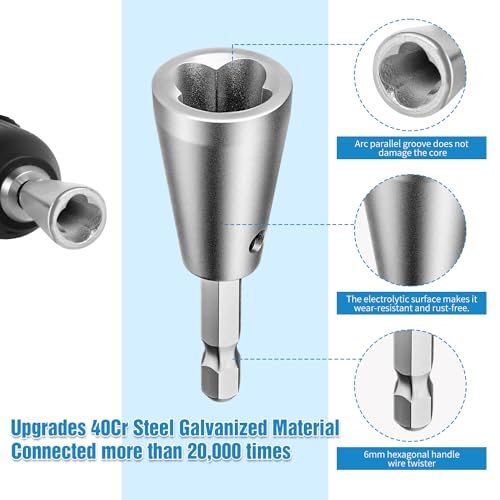 Wire Twister Tool for Drill, 2025 Upgrades Wire Nut Twister for Drill Profession Electricians Tool, 6MM Hex Shank Cable Wire Twisting Tool Wire Twister Wire Connector for 9-22 AWG (2pcs) - Image 4