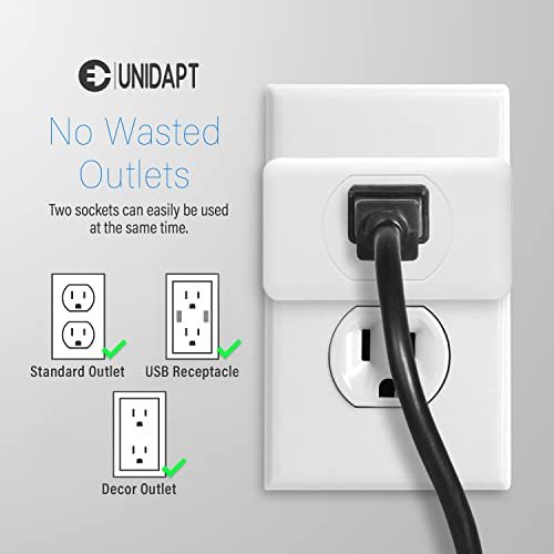Unidapt 3 Outlet Multi Plug Wall Adapter, Multiple Outlet Splitter, Extender Grounded Wall Tap Power Plug Expander for Cruise Ship Home Office Dorm Essentials, 2-Pack - Image 4
