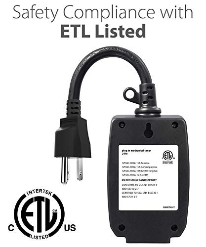 Fosmon Outdoor Light Timer Outlet Waterproof, 24 Hour Plug in Mechanical Pool Pump Timer Weatherproof, 3-Prong, Grounded, Heavy Duty, 15A 1/2HP - Image 5