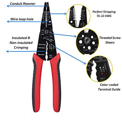 szhdxsy 8-Inch Multi-Tool Long Nose Wire Stripper/Crimper/ Bolt Cutter Multi-Purpose Electrician Tool is a must-have for anyone performing electrical work - Image 2