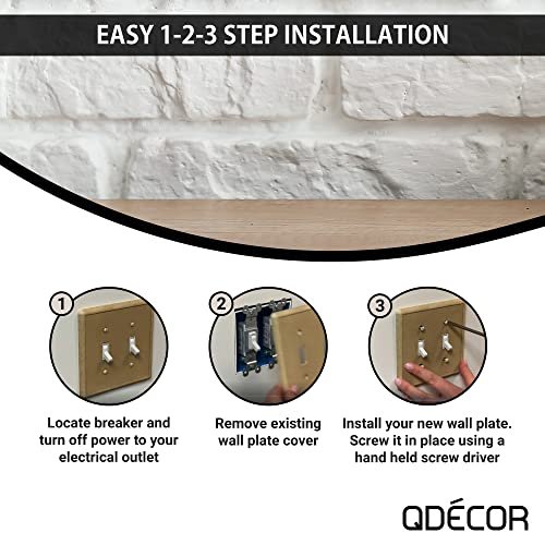 Questech Light Switch Cover, Single Toggle Wall Plate for Electrical Outlets, 1-Gang Single Switch Plates Standard Size Receptacle Cover, Decorative Tumbled Texture, Travertine - Image 5