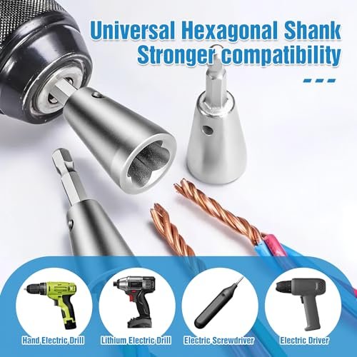 Wire Twister Tool for Drill, 2025 Upgrades Wire Nut Twister for Drill Profession Electricians Tool, 6MM Hex Shank Cable Wire Twisting Tool Wire Twister Wire Connector for 9-22 AWG (2pcs) - Image 5