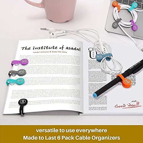 SUNFICON 6 Pack Magnetic Cord Organizers Cable Clips Cable Straps Silicone Twist Ties Colorful Headphone Cord Keeper Holder Manager Bookmark Whiteboard Fridge Magnet Keychain Gift Home,Office,School - Image 3