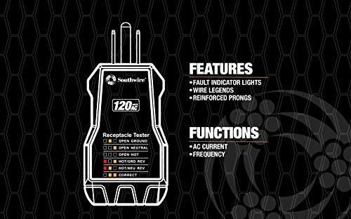 Southwire 40022S Receptacle Tester; Black - Image 5